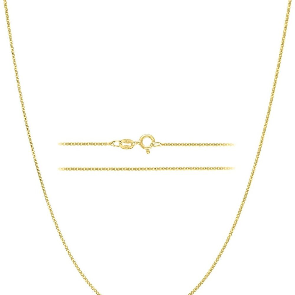 Sterling Silver Gold Plated Chain Necklace 18 Inch Women Men Layered Jewelry